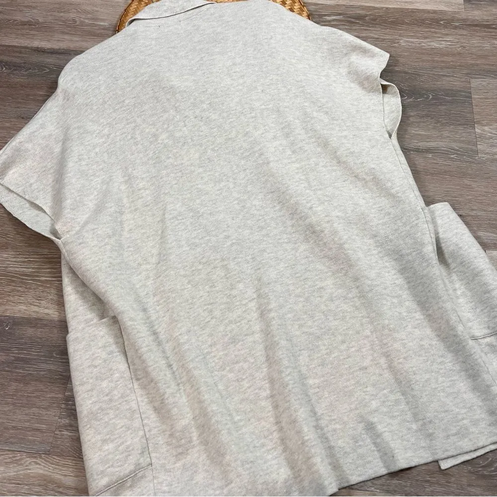 J. Jill‎ longline short sleeve structured cardigan heathered gray Size XS - Image 4