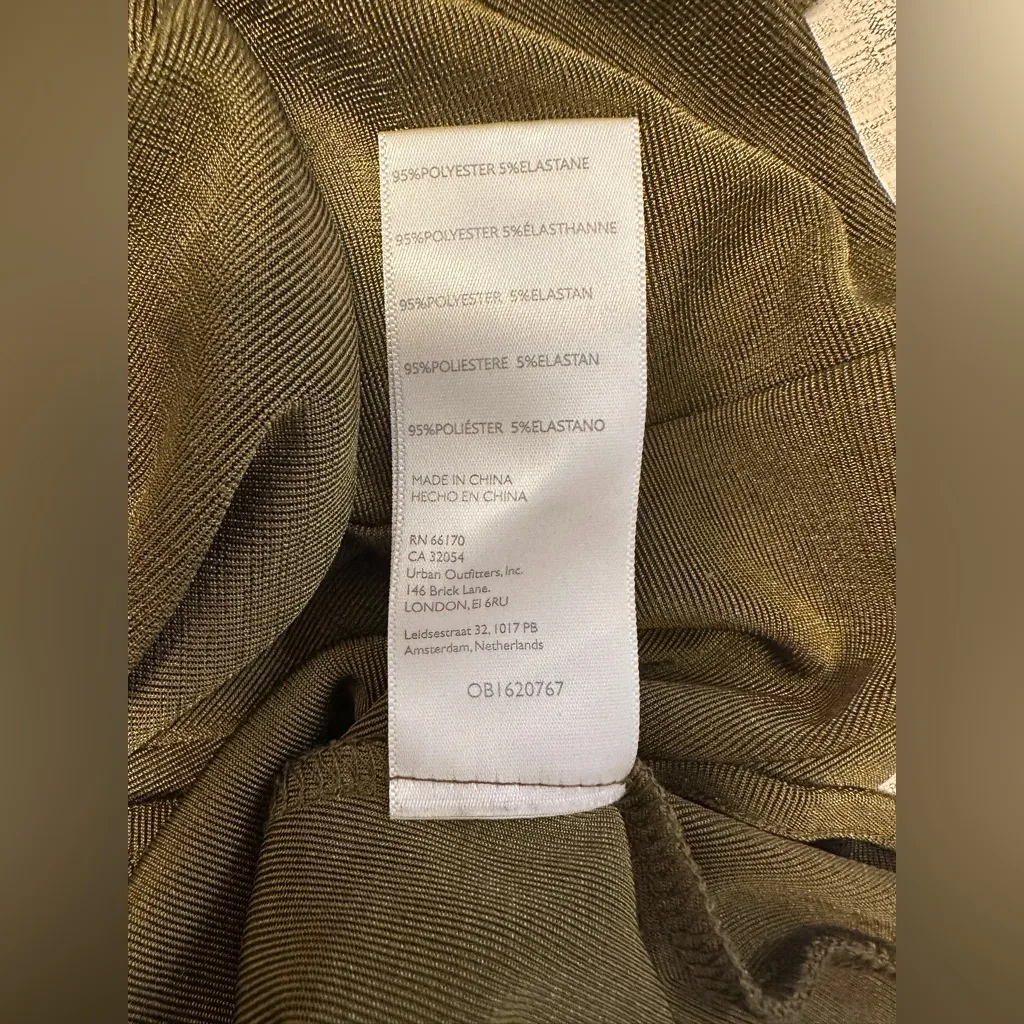 UO Stefani Square Neck Long Sleeve Mini Dress Green SP - Image 4