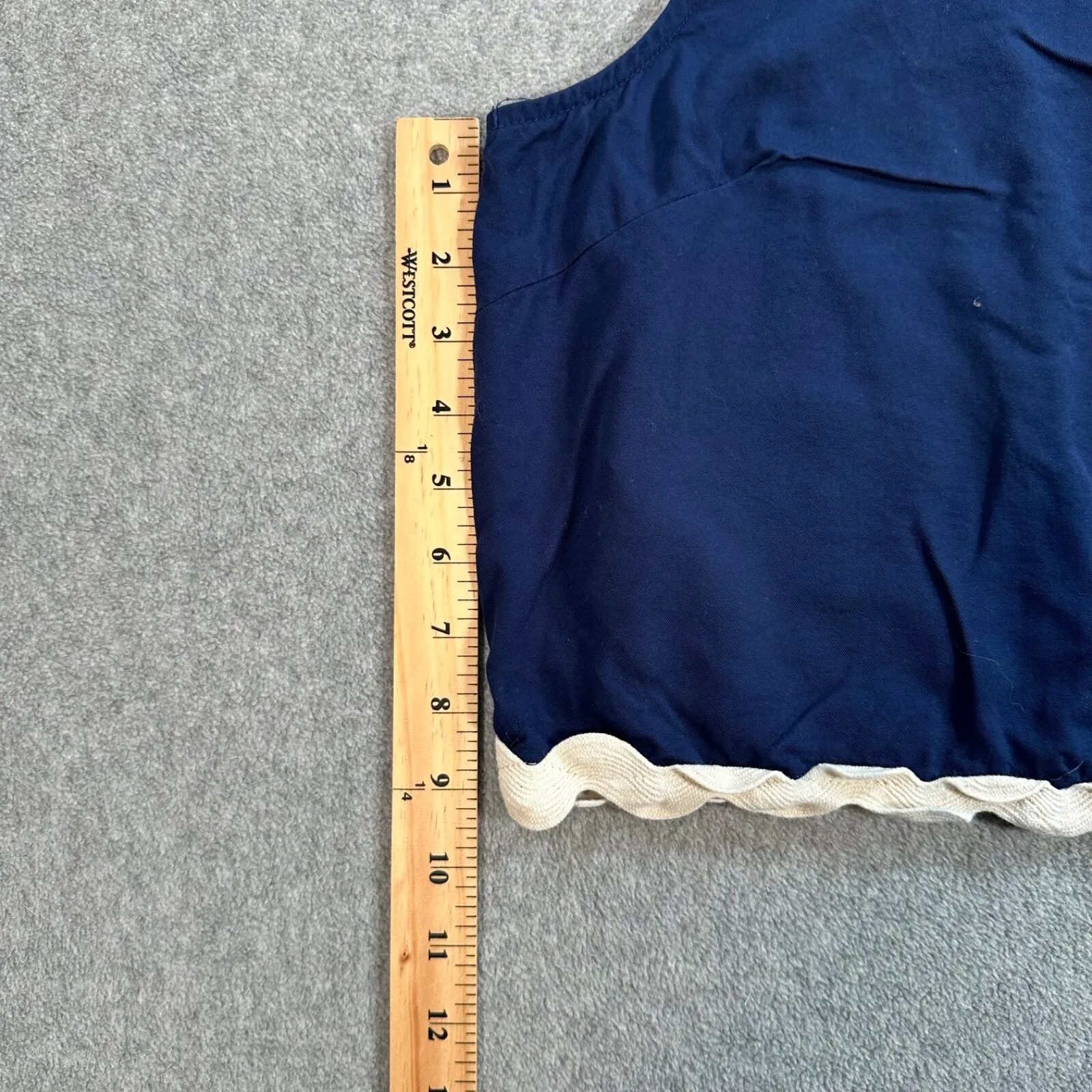 PrettyGarden Cropped Scallop Trim Tank Top Size Medium Blue High Neck Sleeveless - Image 4