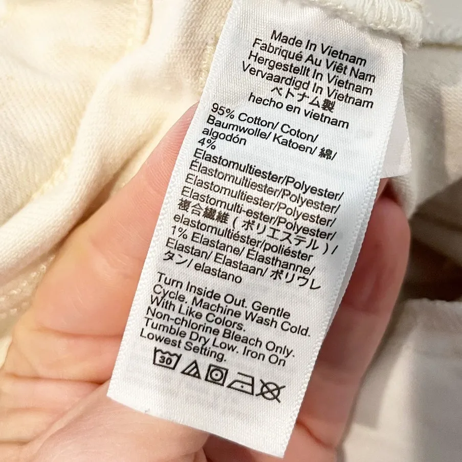 J. Crew High Rise Essential Straight Leg Jeans Ecru Cream 32 / 14 - Image 5