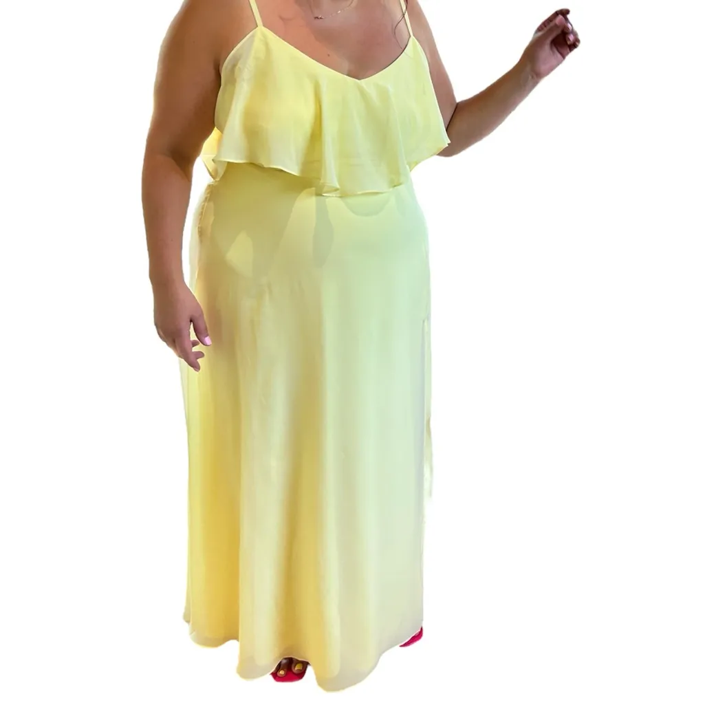 Birdy Grey Lemon Sorbet Yellow Chiffon Bridesmaid Jane Dress Size 1X - Image 7