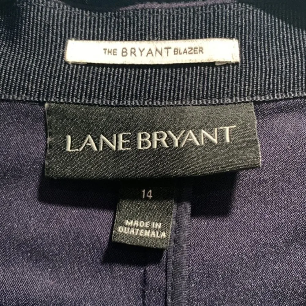 Lane Bryant The Bryant Navy Blue One Button Blazer Jacket Size 14 EUC #3551 - Image 7