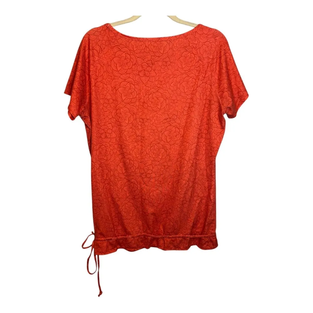 Merrell Shirt Women's‎ Size Large Opti-Wick Floral Outdoor Orange - Image 2