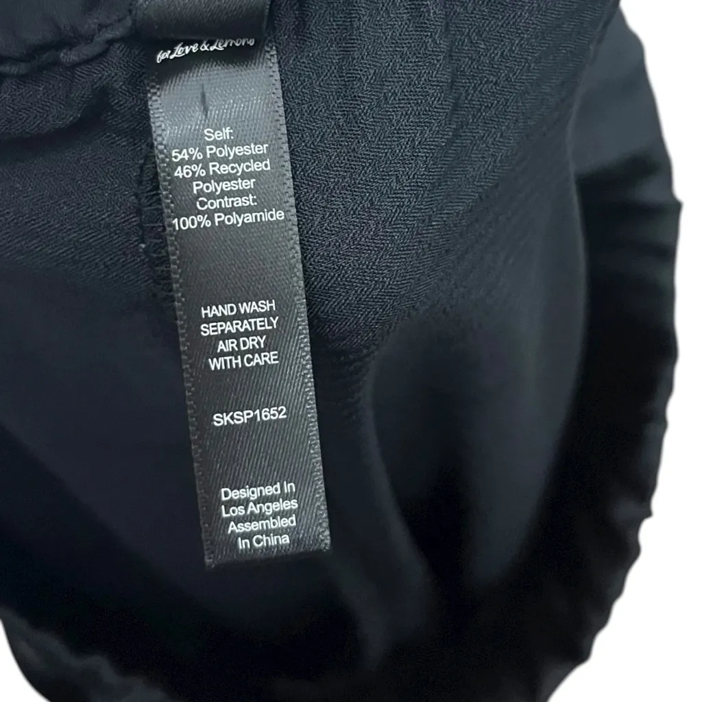 For Love & Lemons Lounge Pants Women’s Small Black Feather Trim Wide Leg Pajama - Image 12