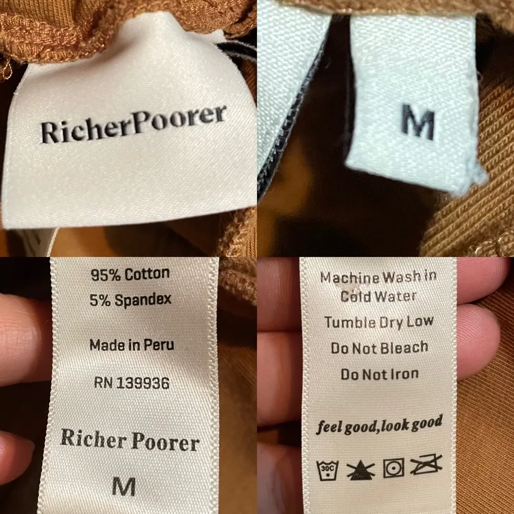 RicherPoorer Womens Shirts Brown Terry Drawstring Sweatshorts Pockets Medium - Image 9