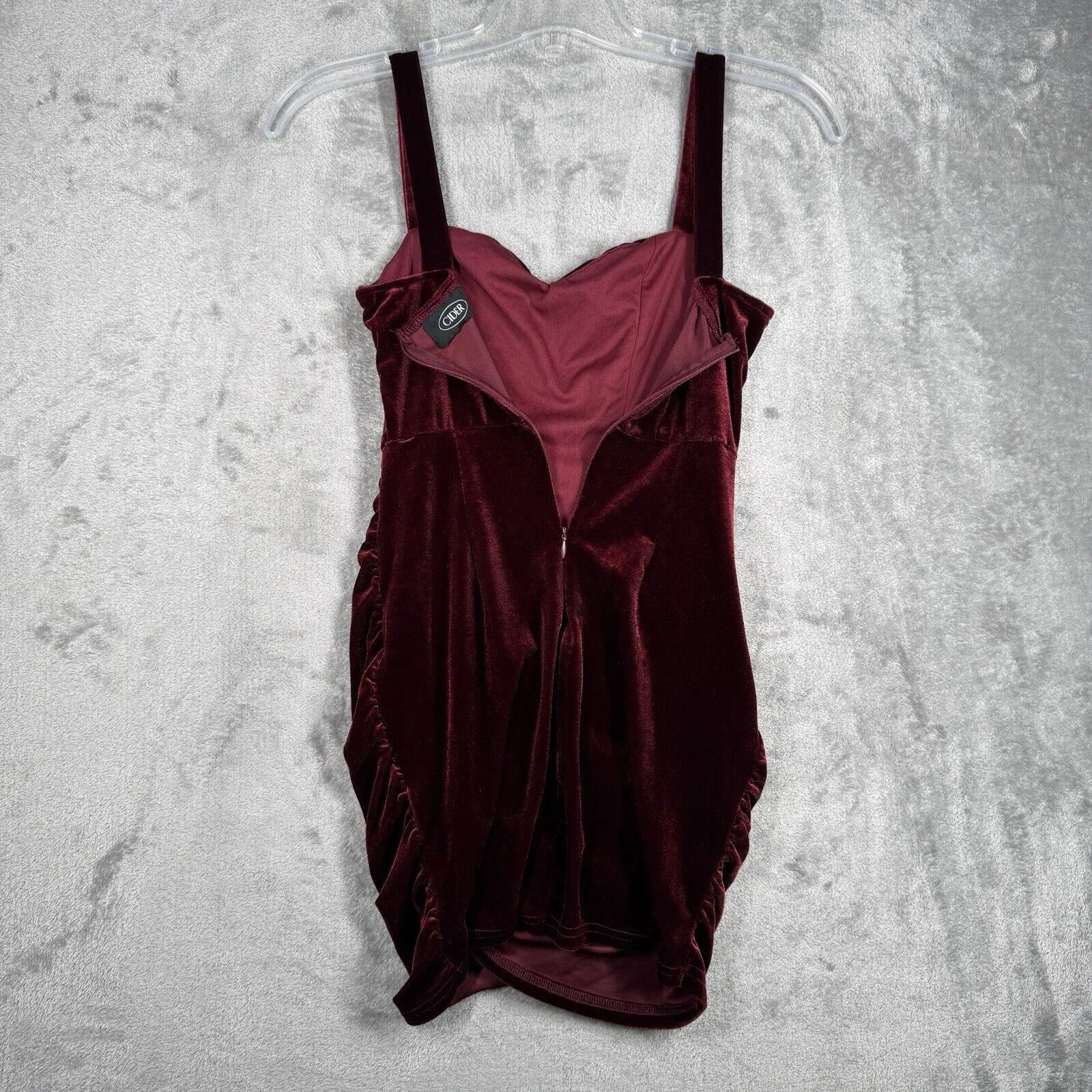 Cider Dress Womens Small Red Velvet Corset Cami‎ Mini Ruched Clubwear Date Night - Image 4