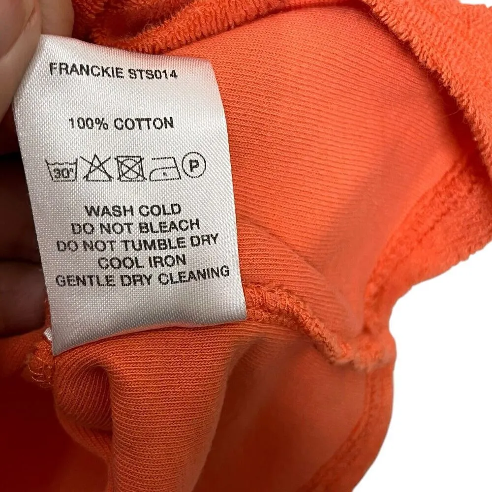 Sporty & Rich Disco Terry Cropped Tee Orange Short Sleeves Top Women’s Size S - Image 7