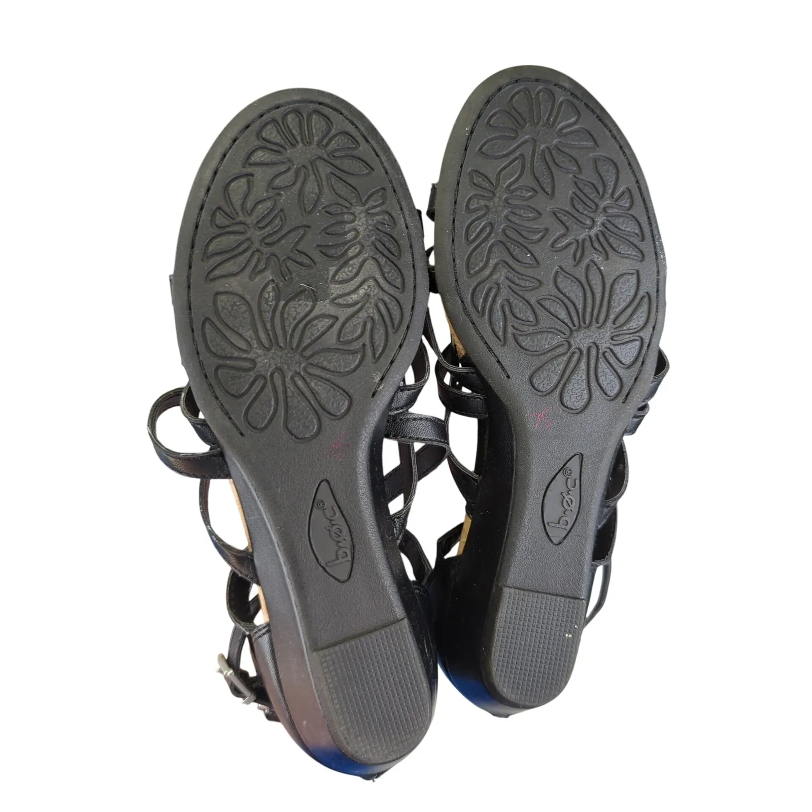 B.O.C Mimi Wedge Sandals Black Strappy‎ Gladiator Women's Size 7.5 - Image 7