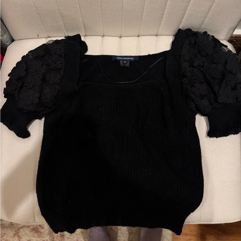 French Connection Juliet Mozart Caballo Floral Puff Sleeve Sweater - Image 4