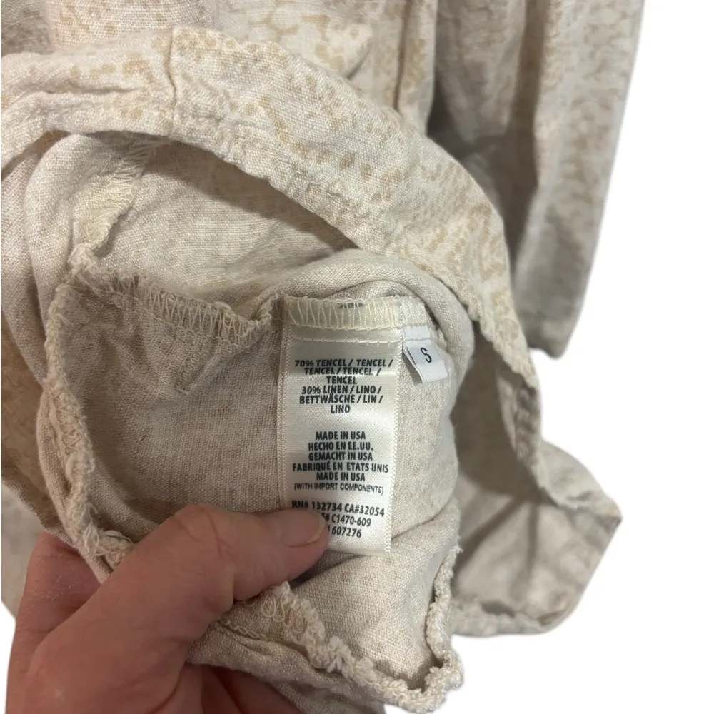 Cloth & Stone Dahl Romper Anthropologie snake print linen blend size small - Image 11