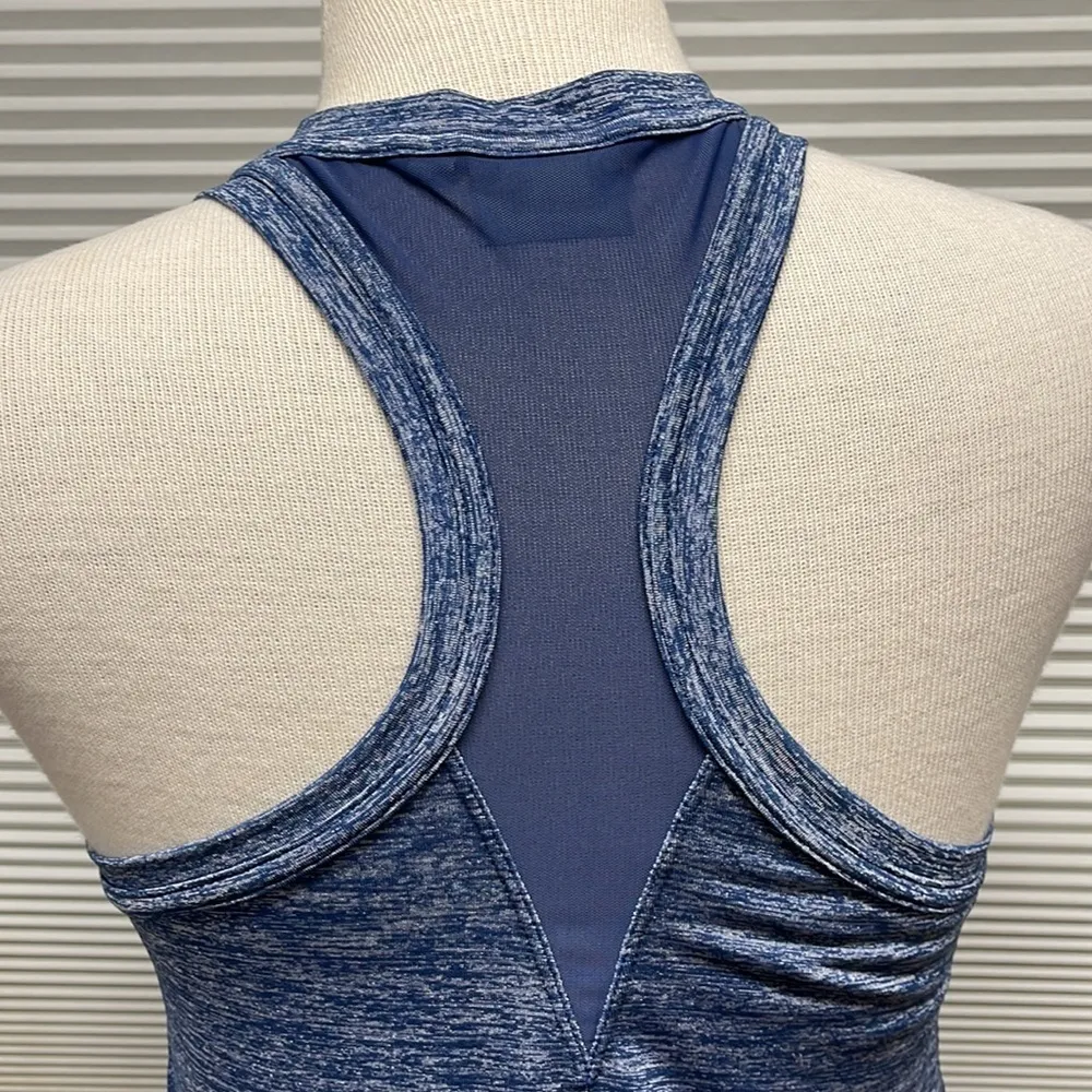Athleta Utopia Heather Blue Mesh Cutout Racerback Tank XS - Image 7