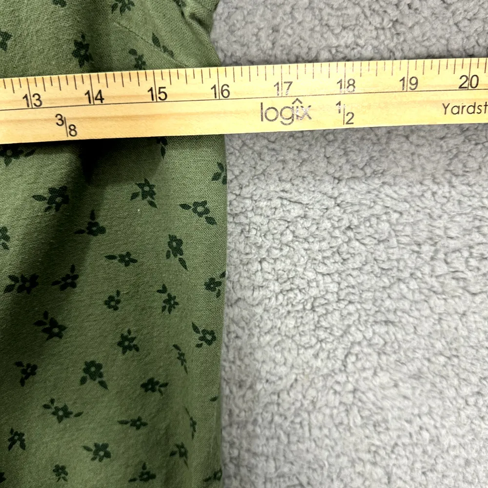 The Nines By Hatch Maternity XS Jumpsuit Green Floral Long Sleeve Button Pockets Size undefined - Image 3