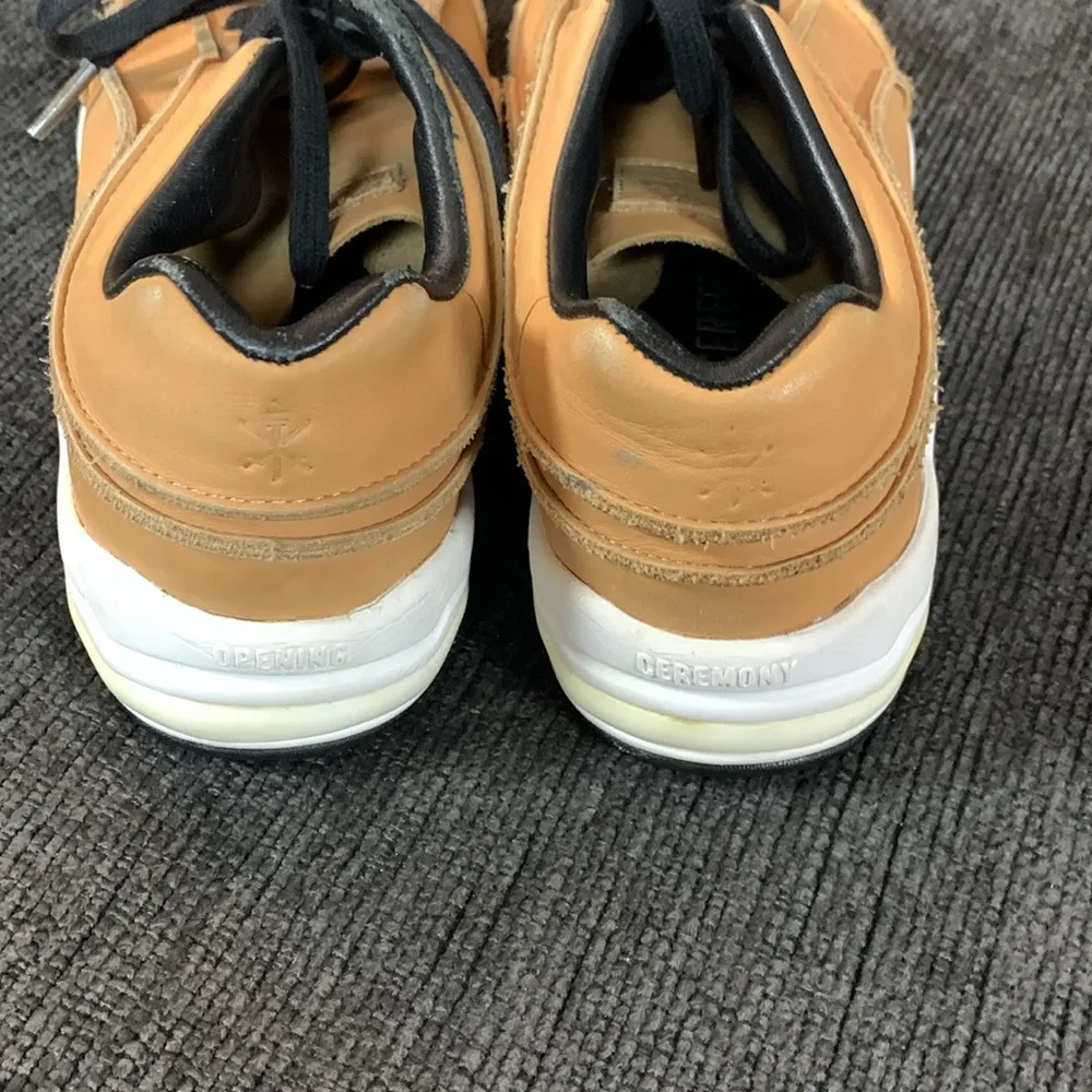 Opening Ceremony Tan Leather Sneakers Size 9 - Image 4