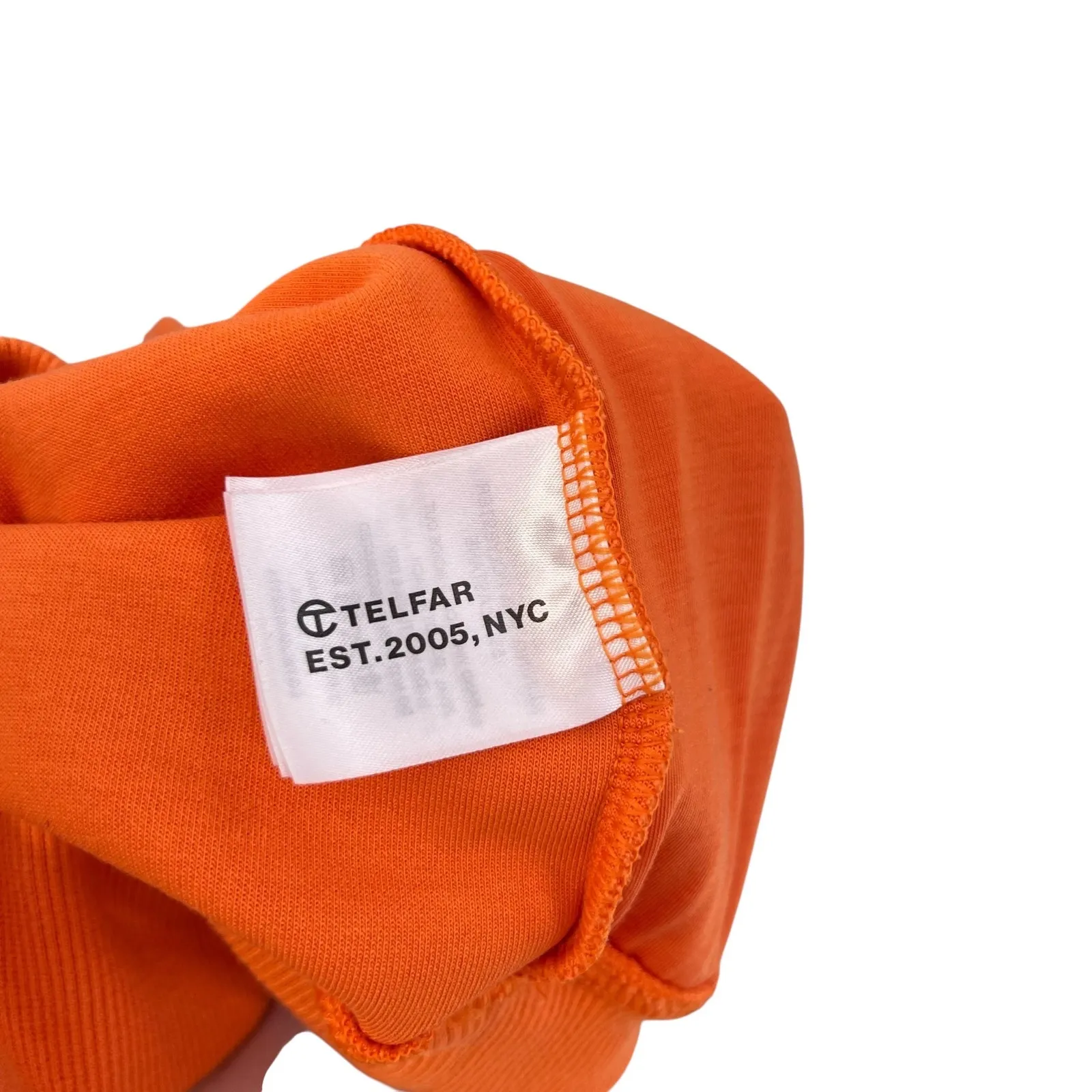 Telfar Embossed Hoodie Sweatshirt Logo Unisex Orange Size Small - Image 9