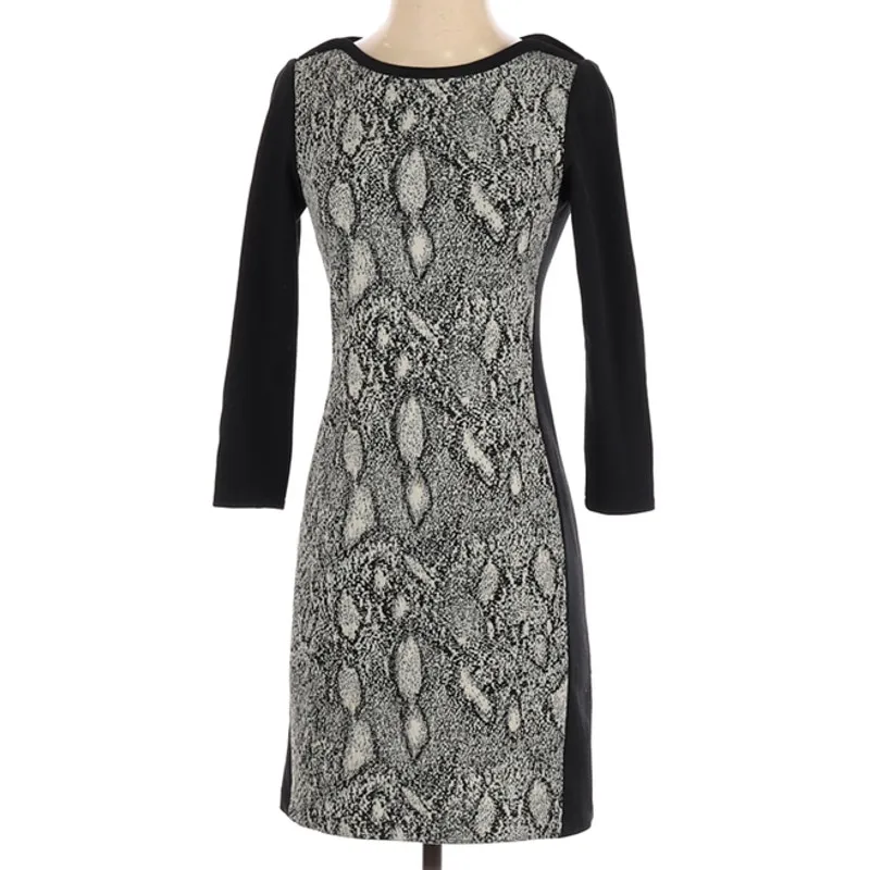 Rebecca Taylor Intarsia Python Snake Print Knit Dress Size 0 - Image 3