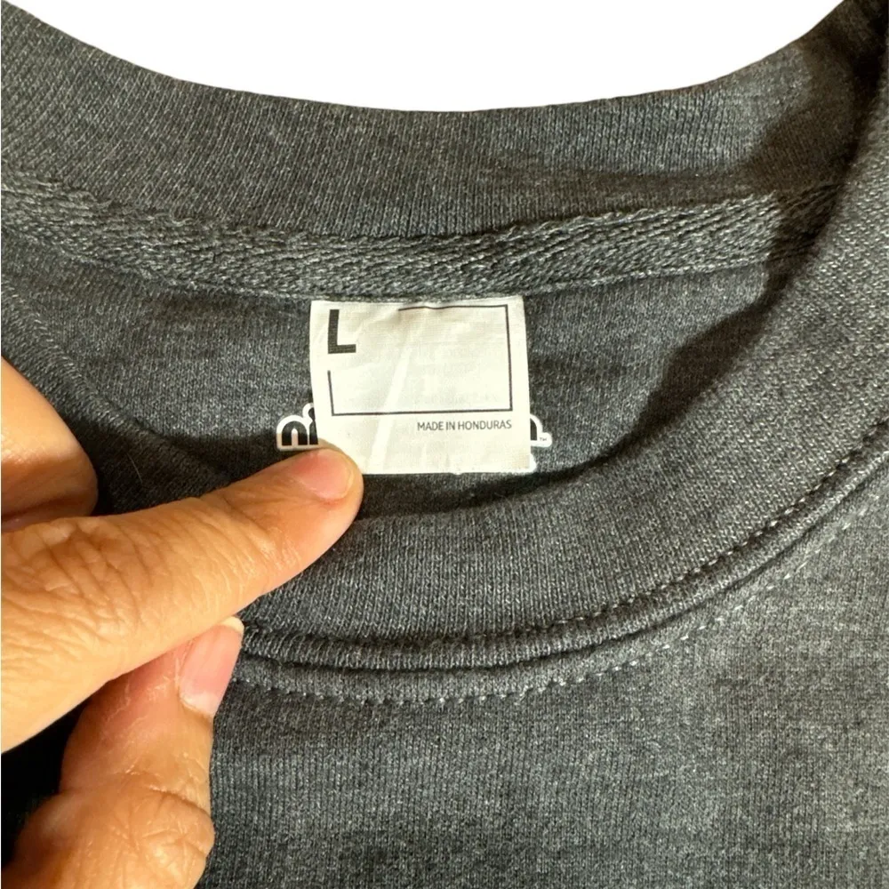 Nickelodeon Trust Me I‎ Don't Care Long Sleeve Crew NeckSweatshirt Size L Grey - Image 2