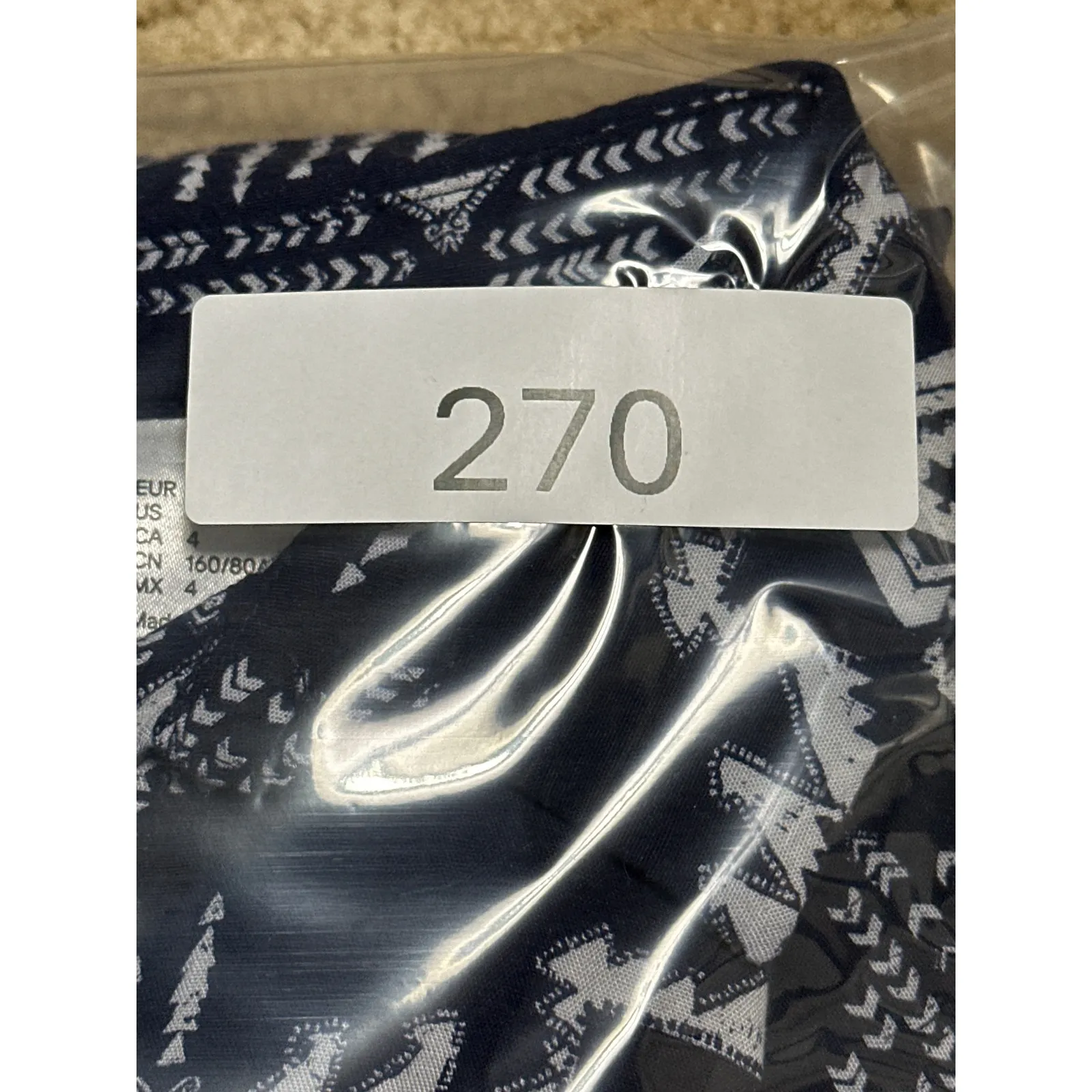 Divided by H&M Navy Blue White Tribal Print Button Down Shirt Women US Size 4 - Image 6