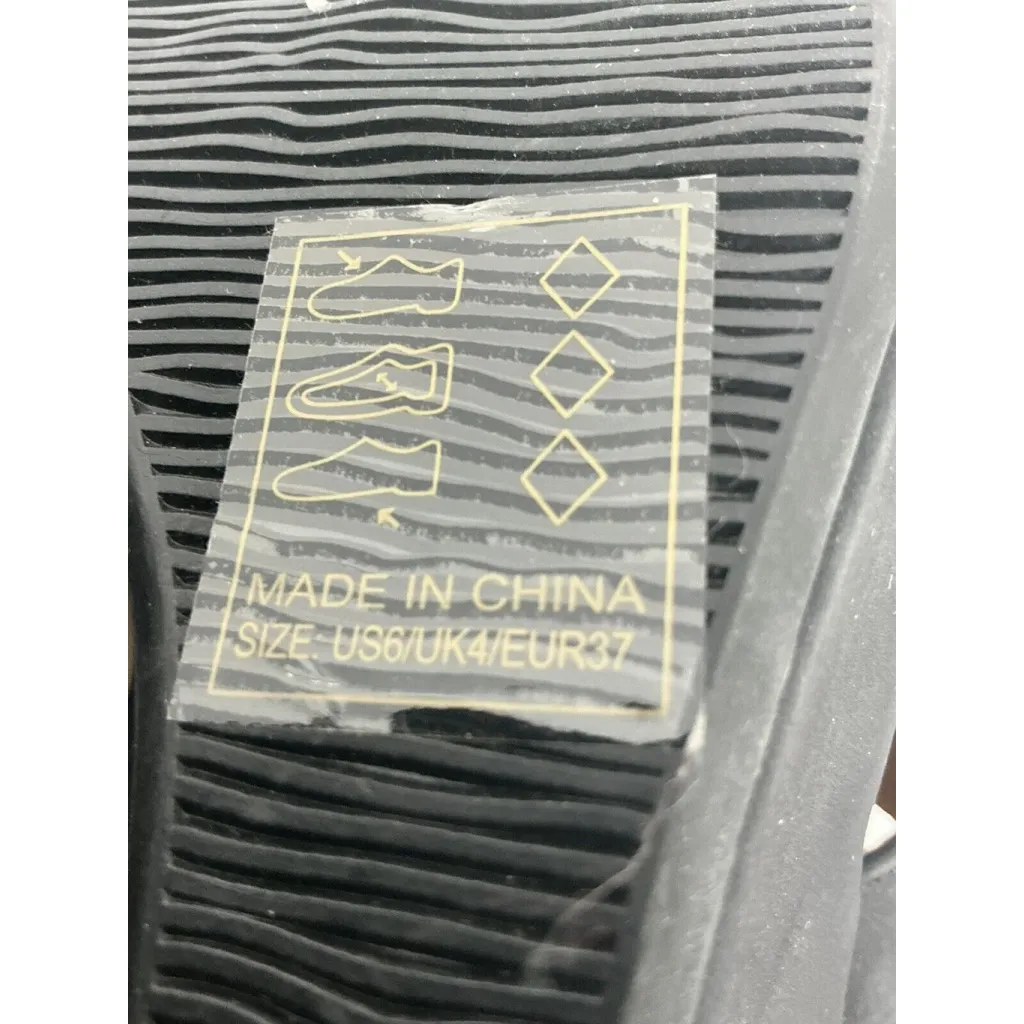 Womans Quipid Size 6 Black Strappy Zip Platform Wedge Sandals NWOT - Image 8