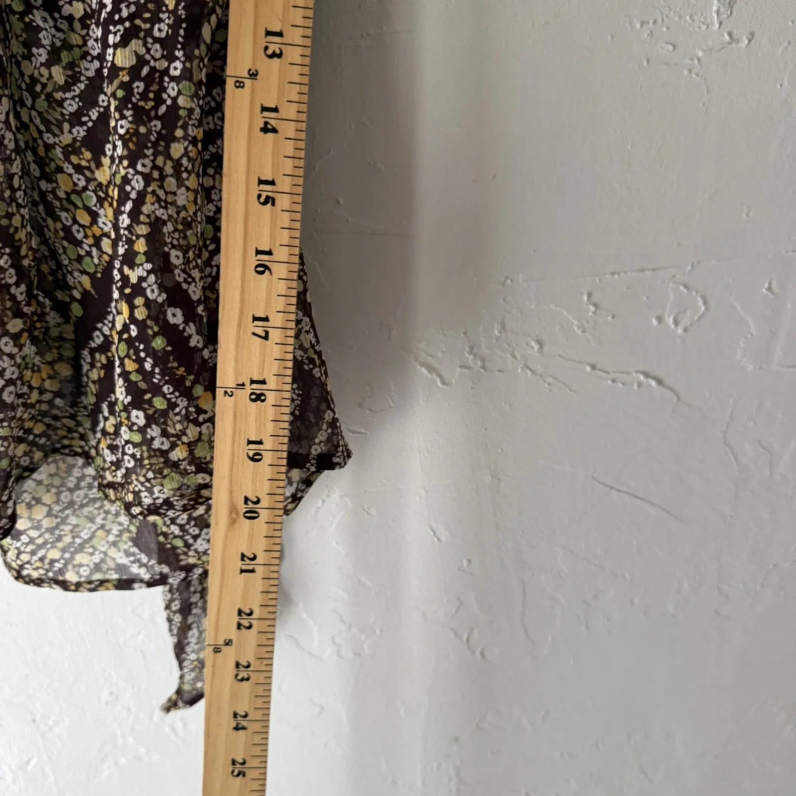 My Michelle‎ Blouse Y2k Medium Sheer Floral Tie Waist Babydoll Going Out Top - Image 5