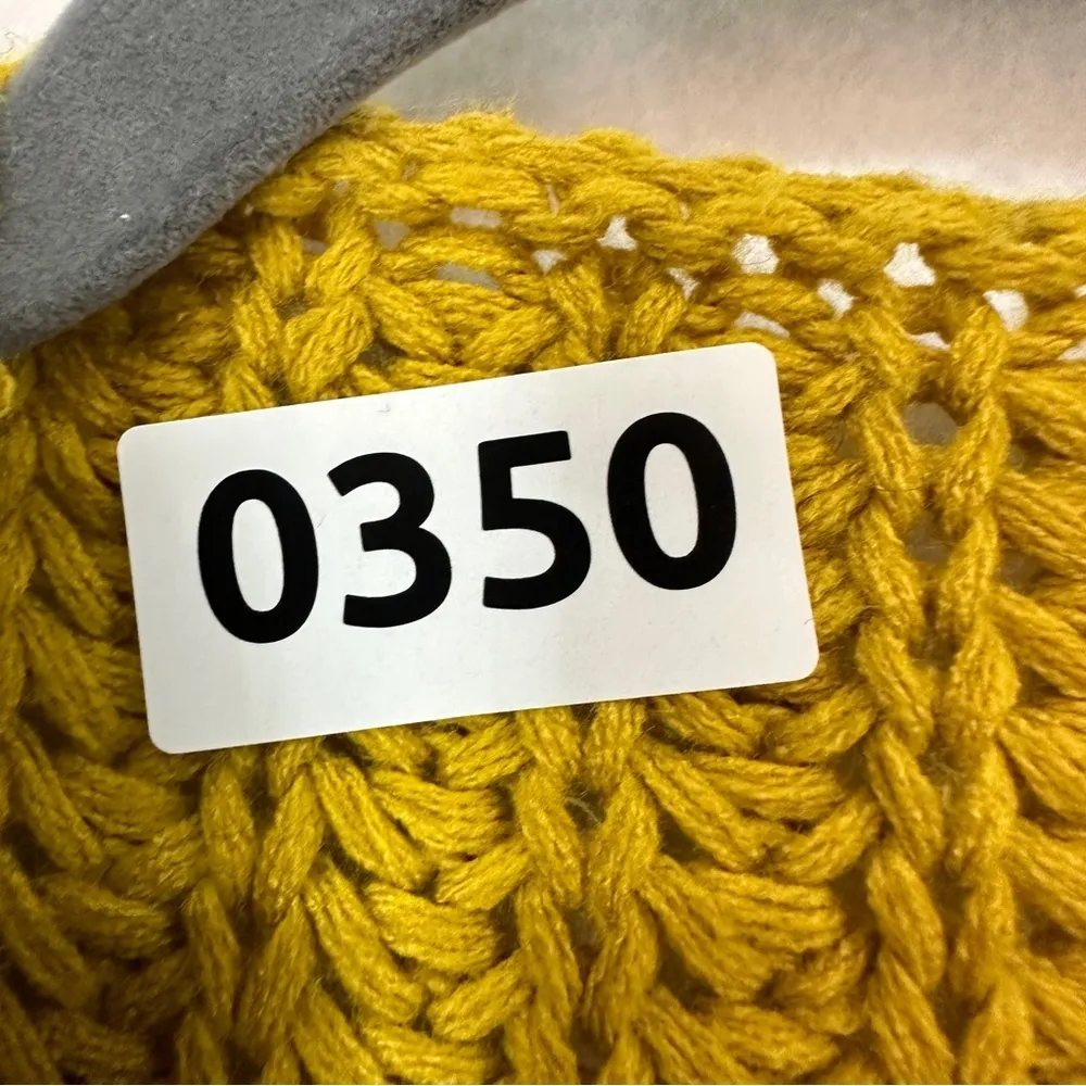 Moon & Madison Cable Knit Cardigan Womans Size XS Mustard Yellow - Image 8