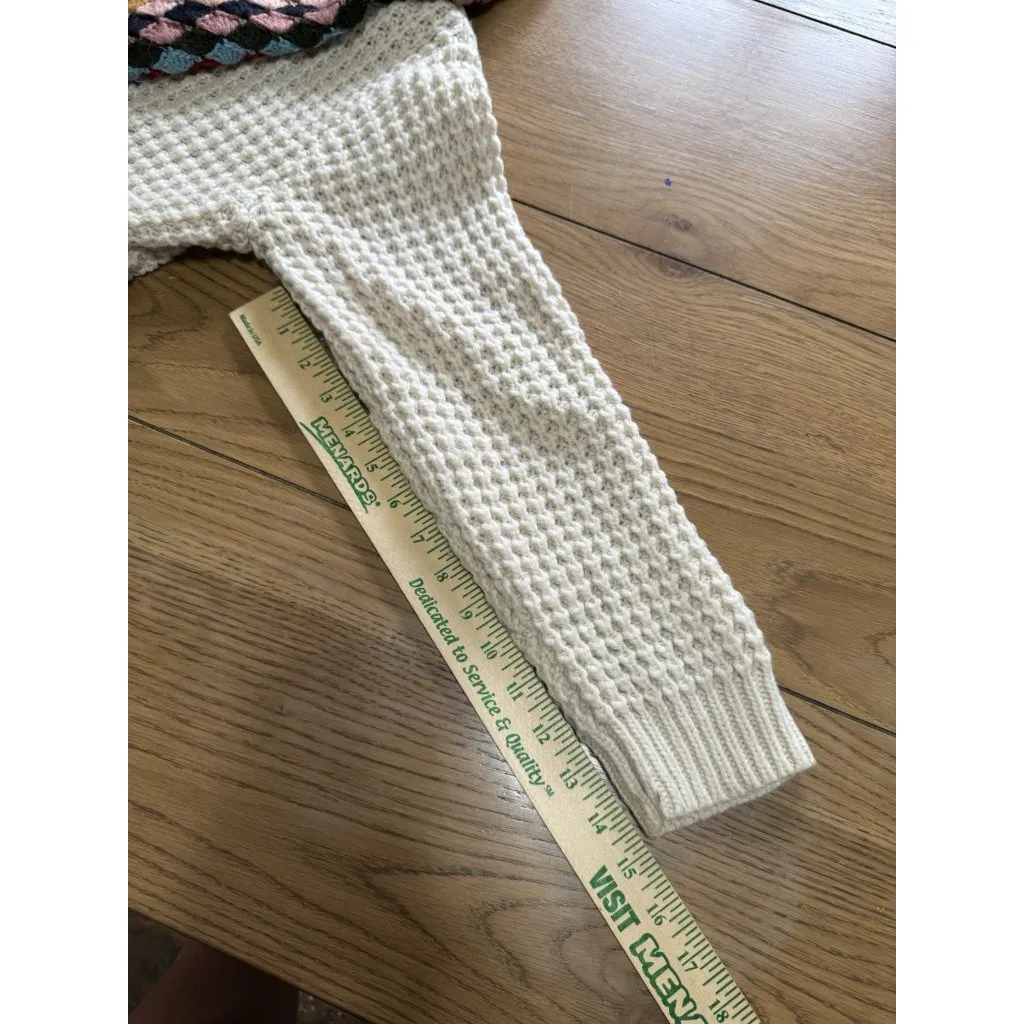 Crochet Cardigan Women Open‎ Front Size S/M Chunky Acrylic Cottagecore Bohemian - Image 8