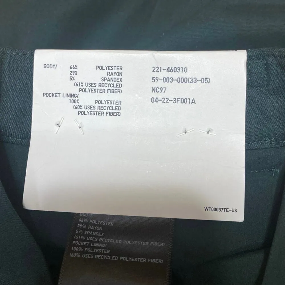 NEW Uniqlo Smark Ankle Women's Green Straight High Waist Trousers Dress Pants S - Image 5