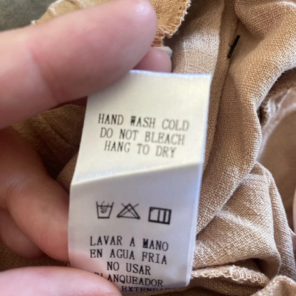 NWT Doe & Rae paper bag waistband patents with pockets S 100% cotton - Image 3