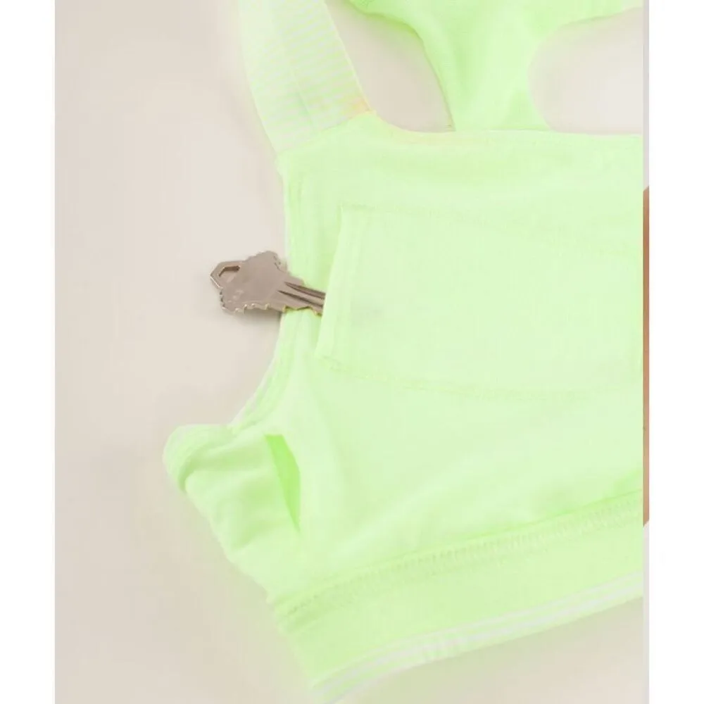 Lululemon‎ Run: Hook Me Up Bra Wagon Stripe Faded Zap / Faded Zap Size 4 - Image 5