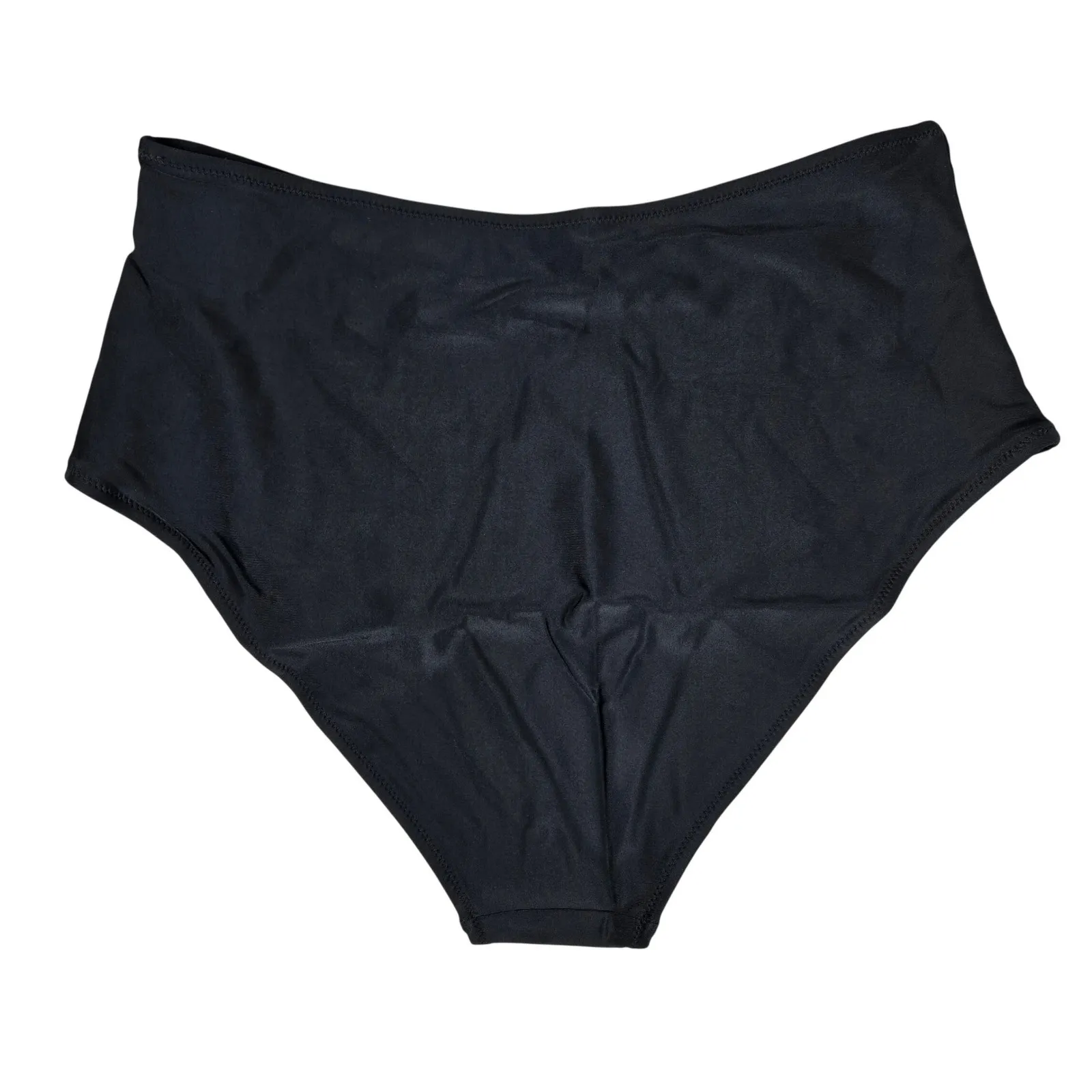 Aerie High Waisted Bikini Bottoms Black Swimwear Size L NWT - Image 2