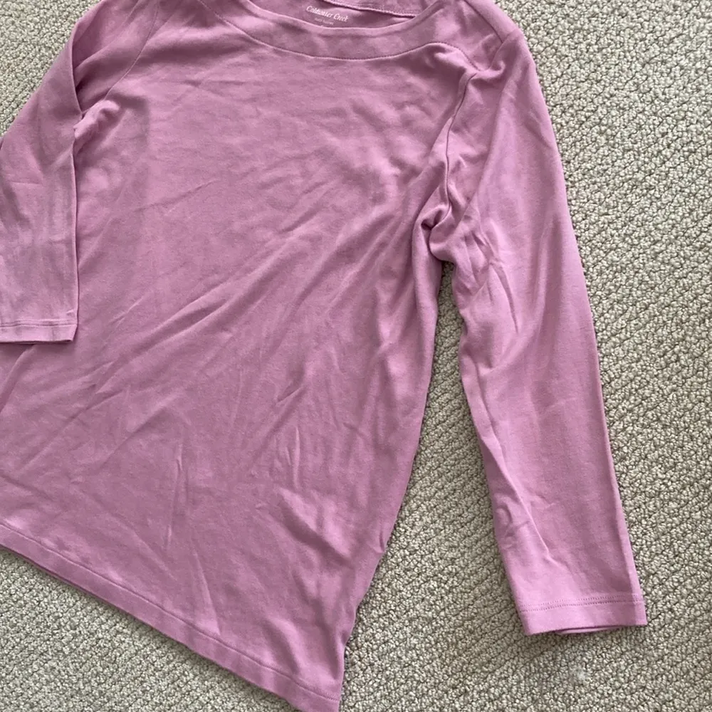 Coldwater Creek Egyptian Cotton Pink 3 Quarter Length Sleeve Shirt Size Small - Image 3