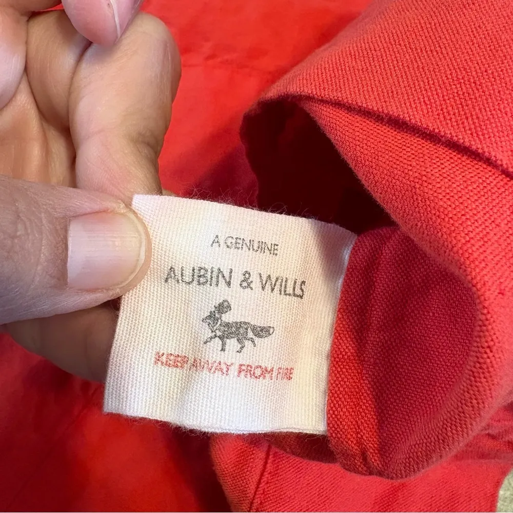 Aubin & Willis Mini Dress Cotton Linen Blend Casual Coastal Womens 10 Red Orange - Image 9