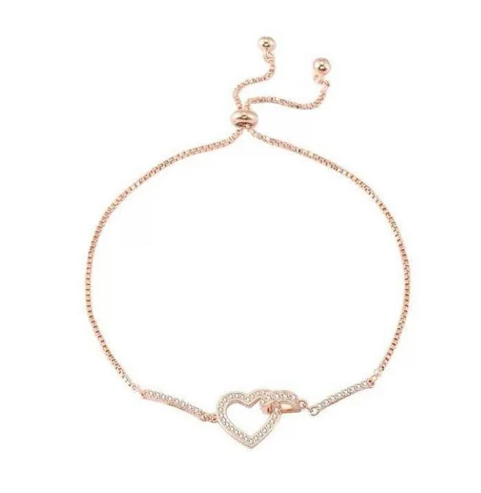 18K Gold Plated Adjustable Love Heart Charm Bracelet for Women - Image 4