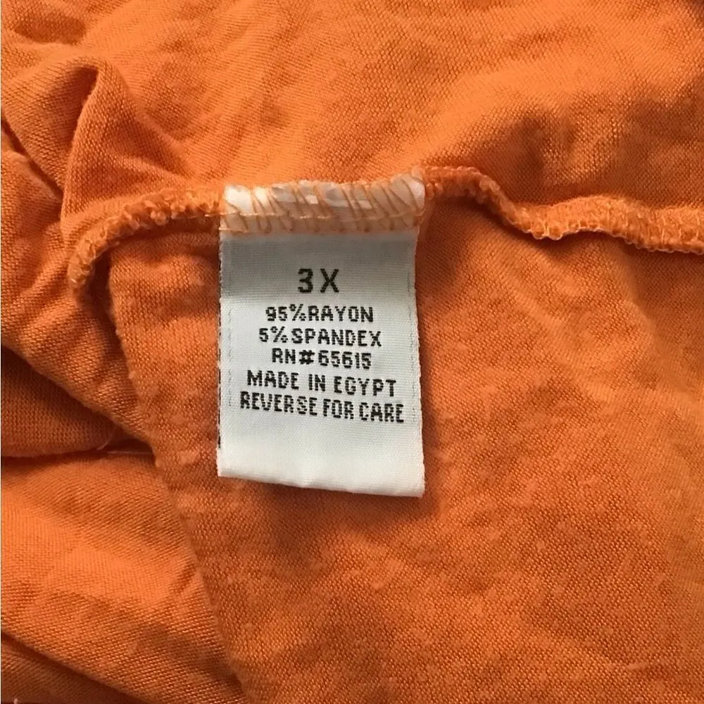 Splash Orange Long Sleeve Blouse 3X - Image 13