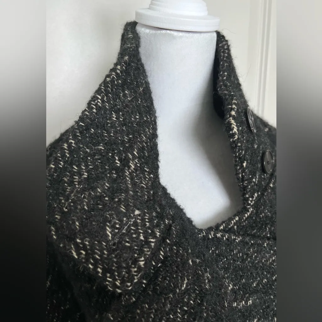 IRO Black Textured Pea Coat - Image 7