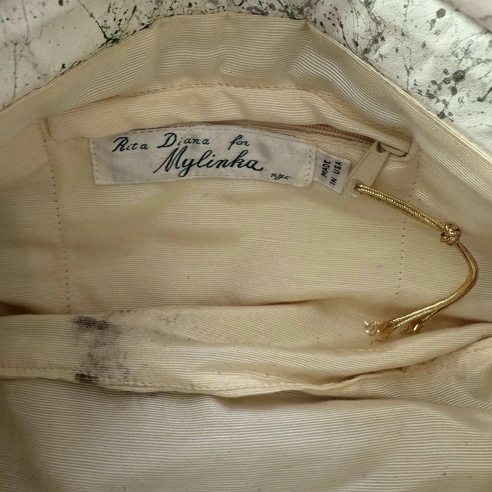 Rita Diana For Mylinka Vintage Women's Crossbody Bag White Leather 80s Bright‎ - Image 15