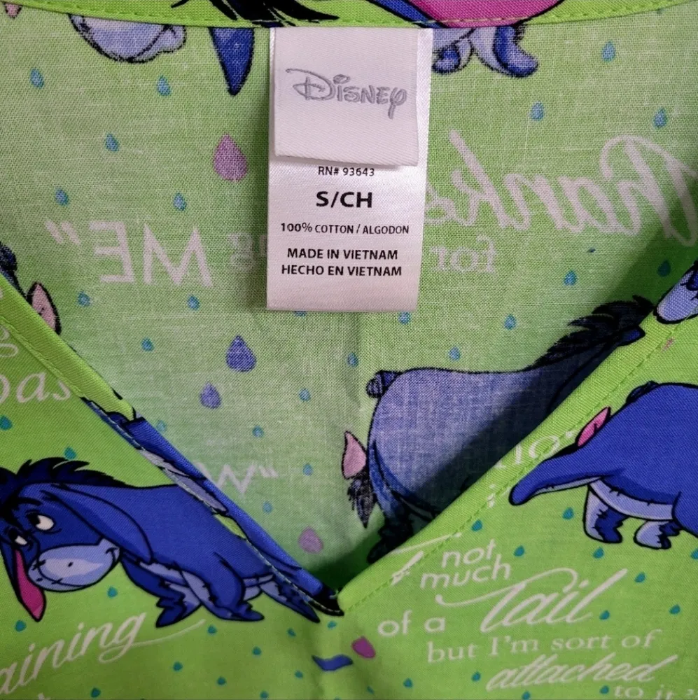 Disney Eeyore Scrub Top Women’s Size Small - Image 5
