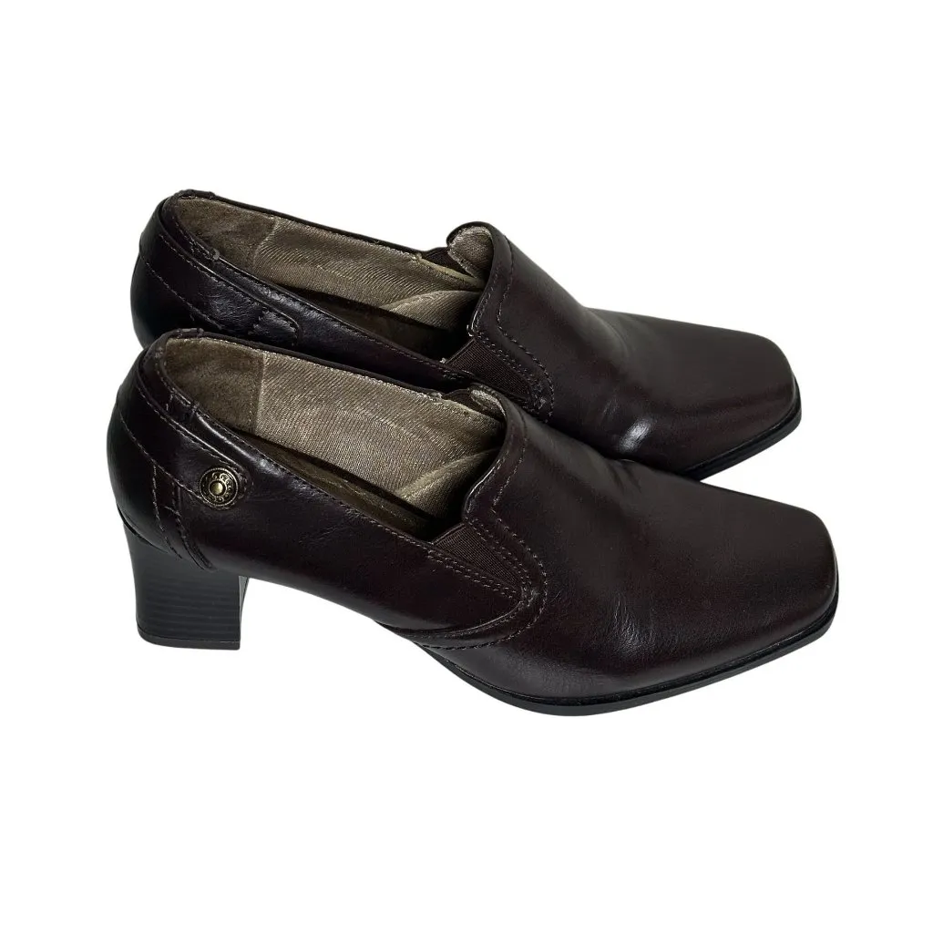 LifeStride Brown Leather Block Heel Pumps Soft System Comfort Scout shootie 6M Size 6 - Image 2