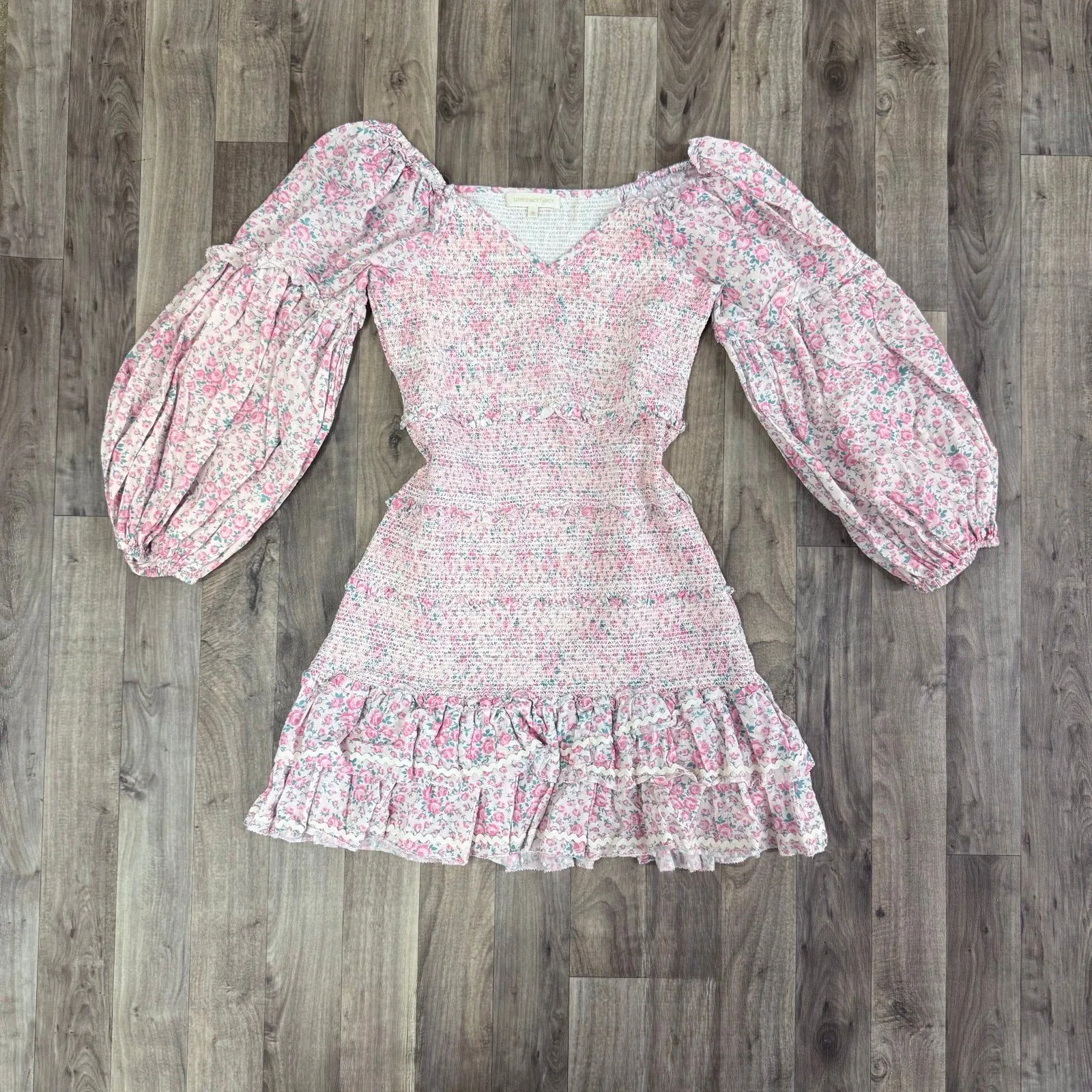 LoveShackFancy Ensley Candy Heart Floral Mini Dress - Image 2