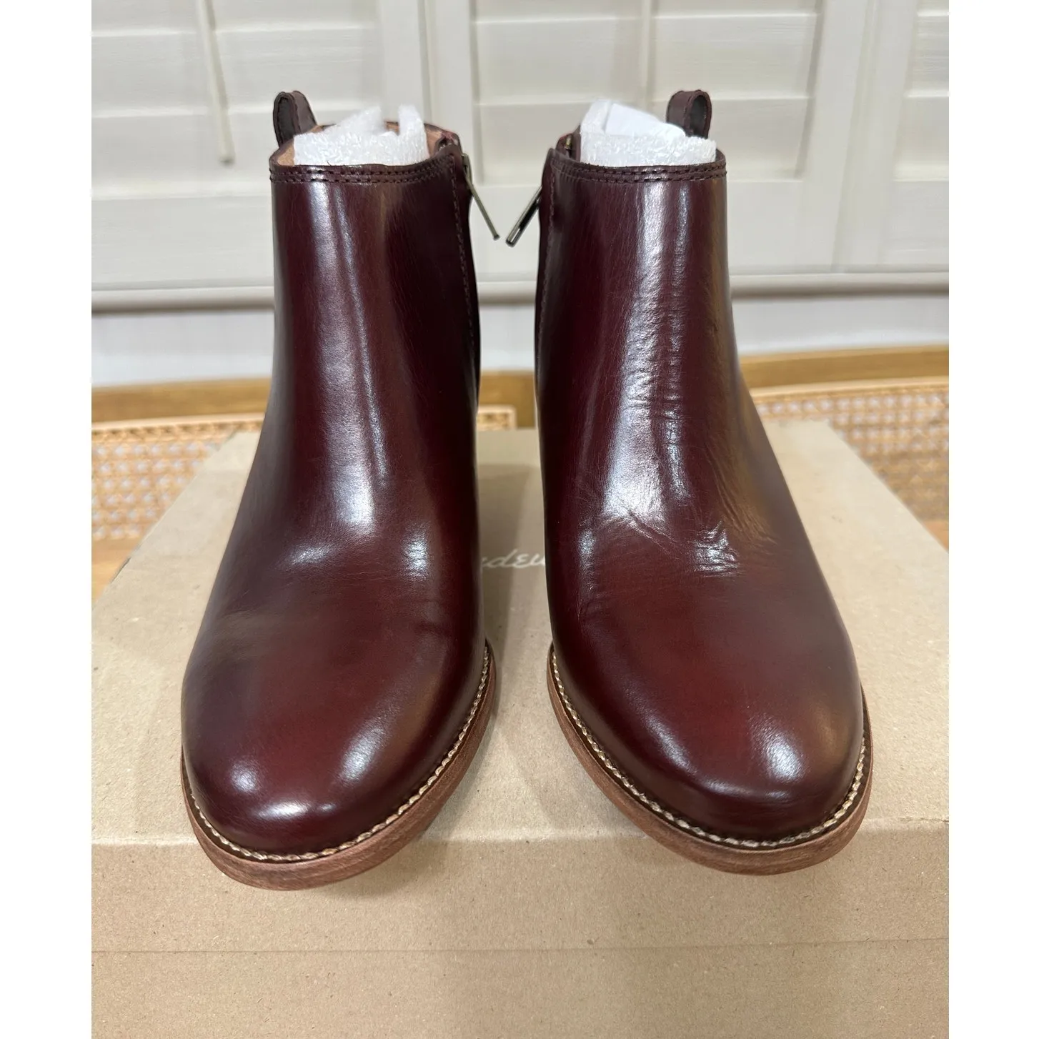 Madewell The Billie Boot Cabernet Red Leather Size 9 NIB Modern Dressy Office - Image 4