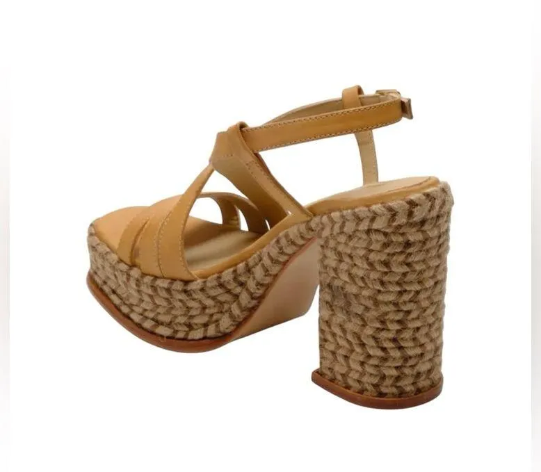 🆕 FREE PEOPLE | FAHN PLATFORM SANDAL | NATURAL | SIZE: US 9 - Image 3