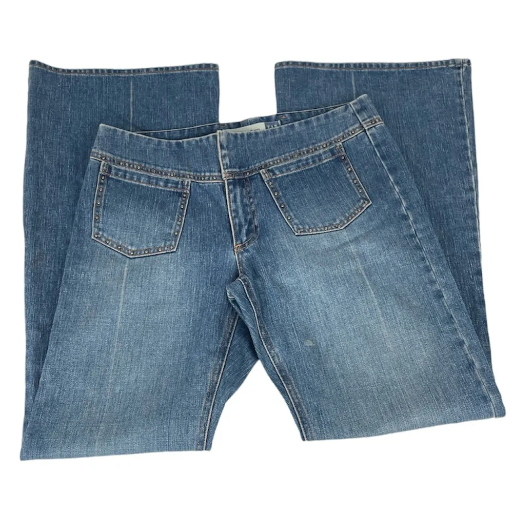 Gap Vintage Low Rise Flare Studded Jeans Blue Size 10 - Image 4