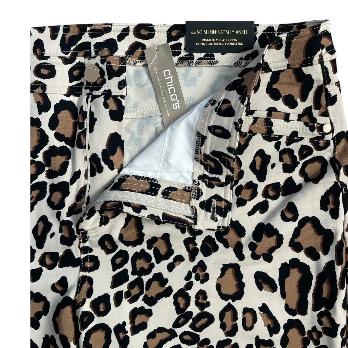 Chico’s So Slimming‎ Slim Ankle Refined Ponte Playful Animal Print Size 16 - Image 6