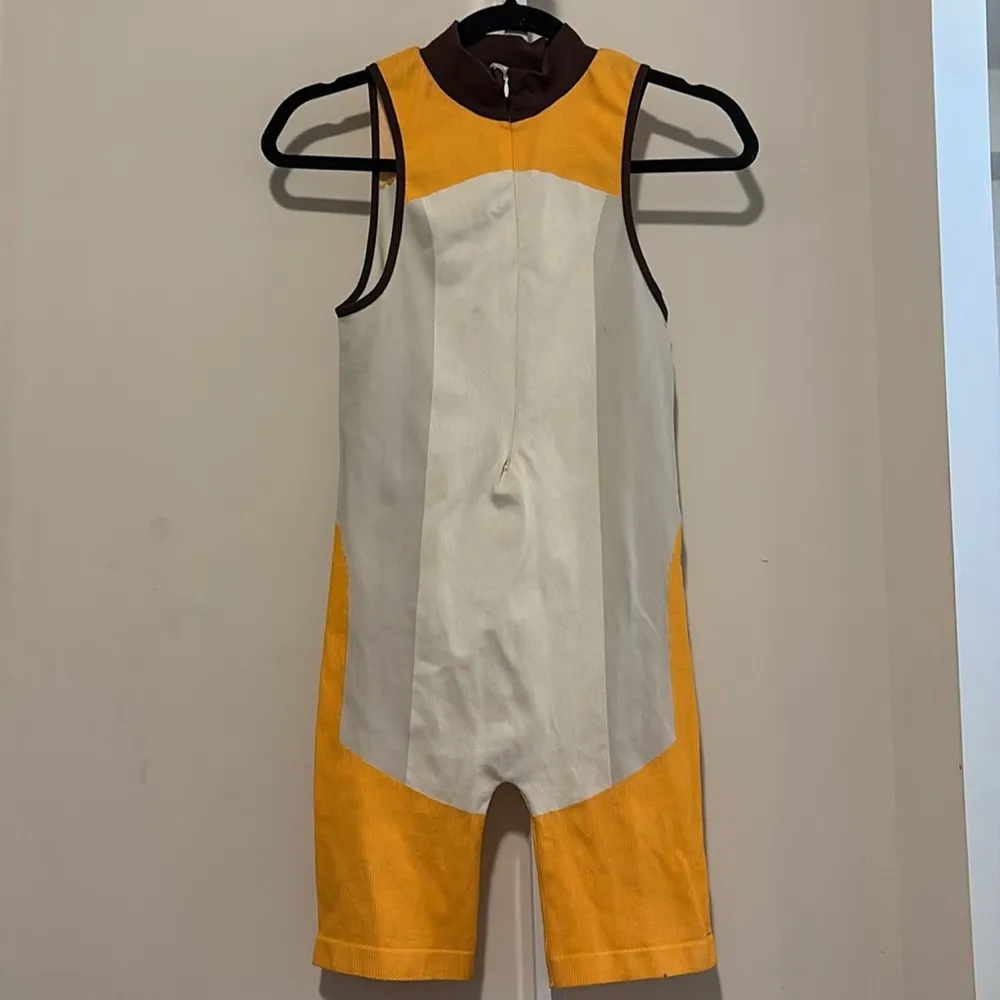 Zara Sleeveless Jumpsuit in White and Orange - Image 2