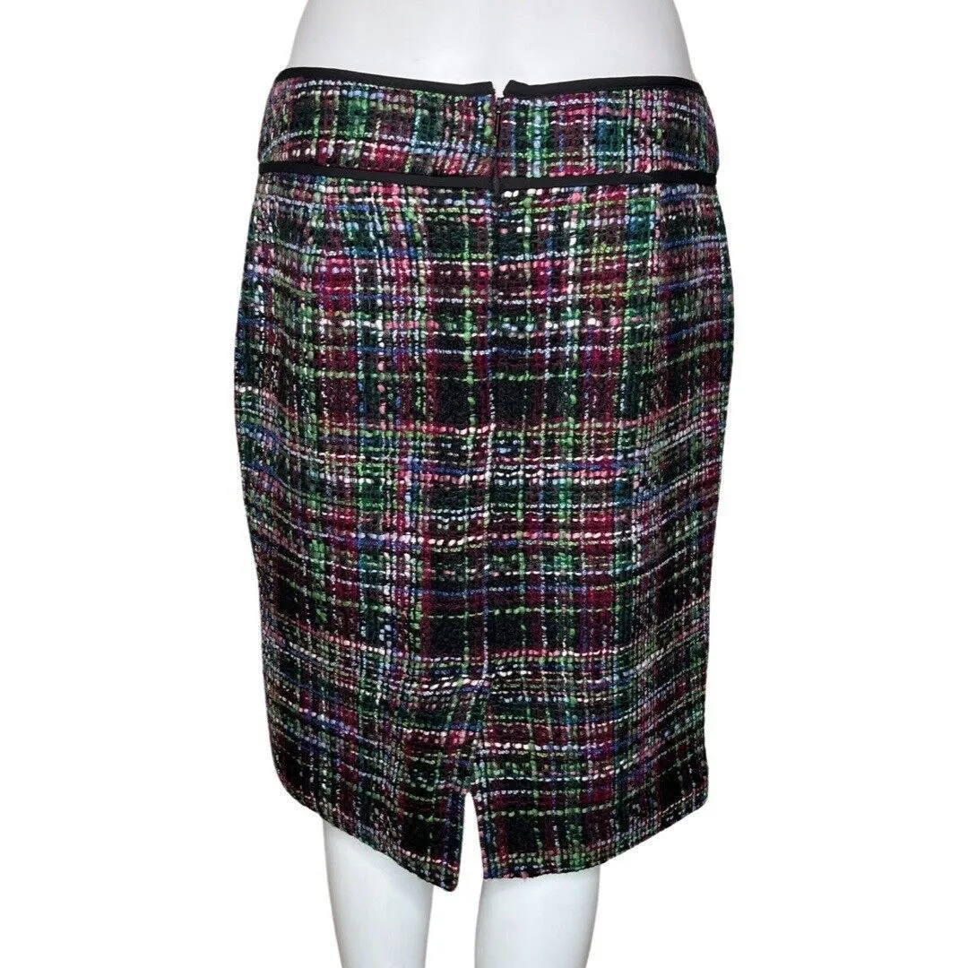 Talbots Skirt Womens 8 Petite‎ Black Green Pencil Skirt Straight Preppy Colorful - Image 4