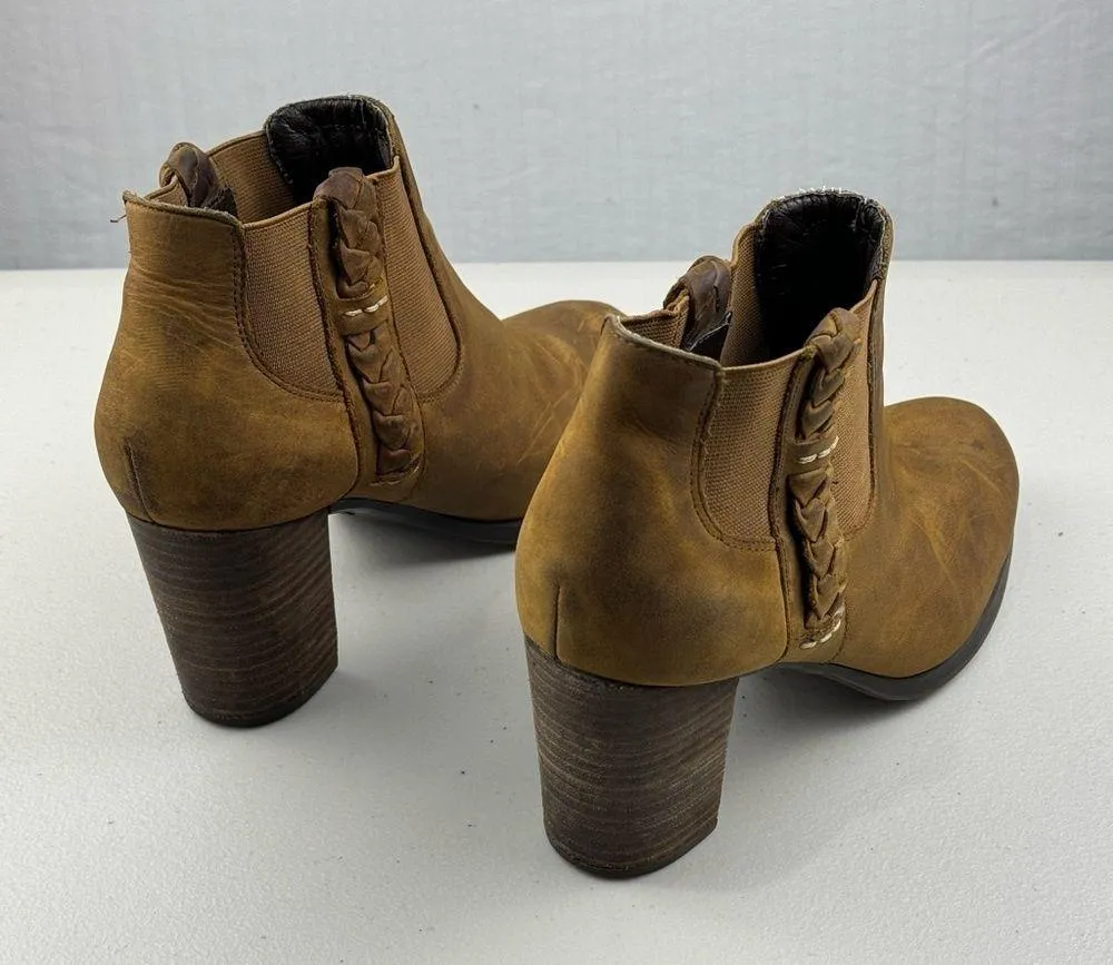 Sperry Top Sider Dasher Booties Women Size 8.5 Brown Western Boho Leather Boots - Image 9