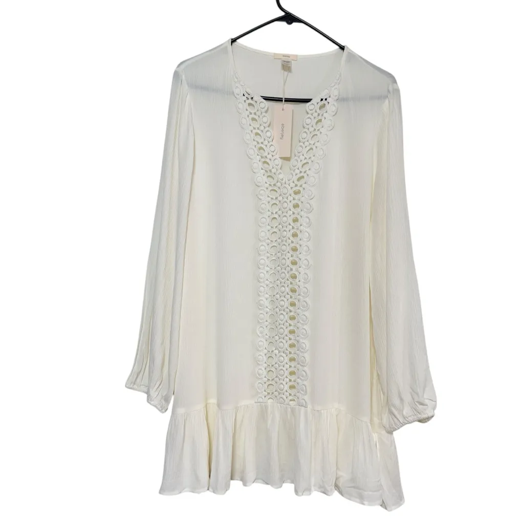 REVOLVE Eberjey Swim Cover Up Tunic Dress w/ Lace Trim Summer of Love Elba Sz L - Image 3