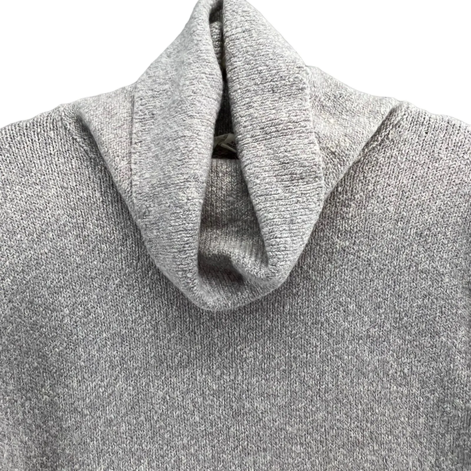 Athleta Sweater Women XS Gray Wool Blend Knit Brindle Funnel Pullover Cozy Cabin - Image 2