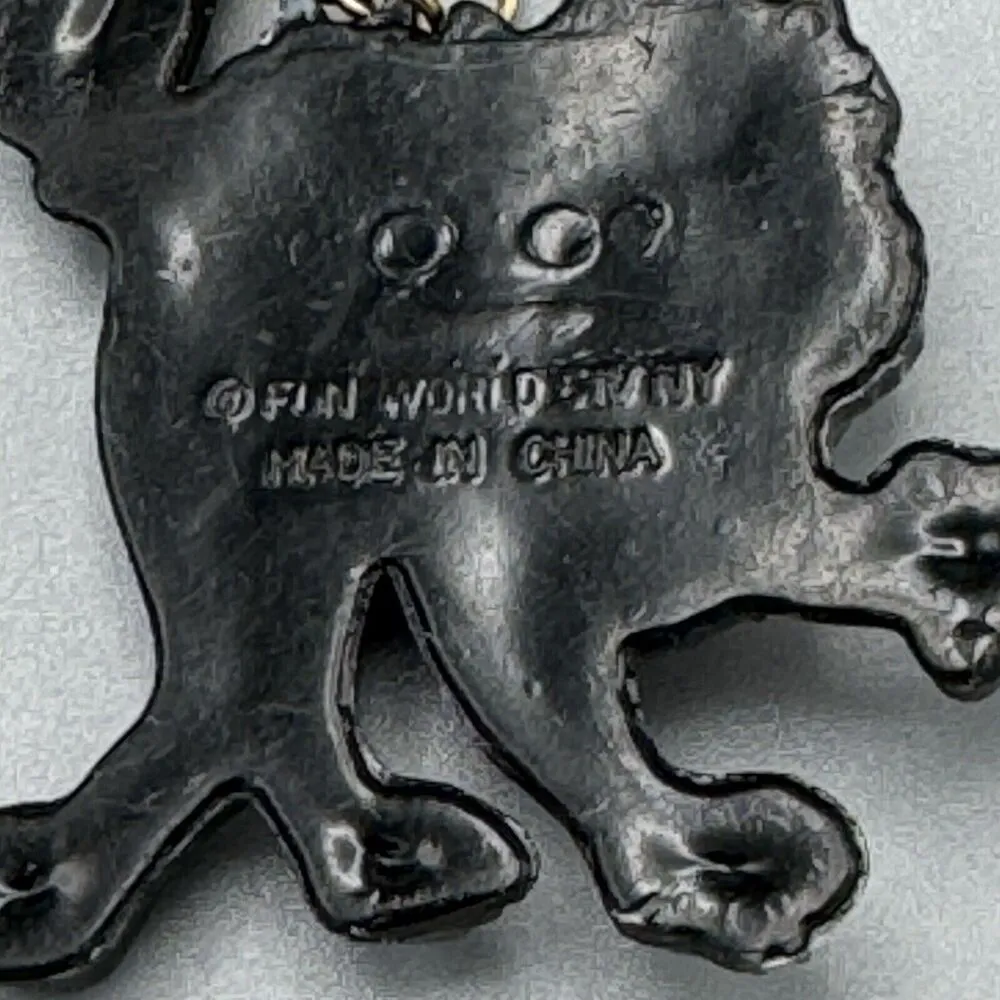 Vtg Fun World Black Cat Plastic Dangle Clip On Earrings Halloween Green Eyes Size 0 - Image 4