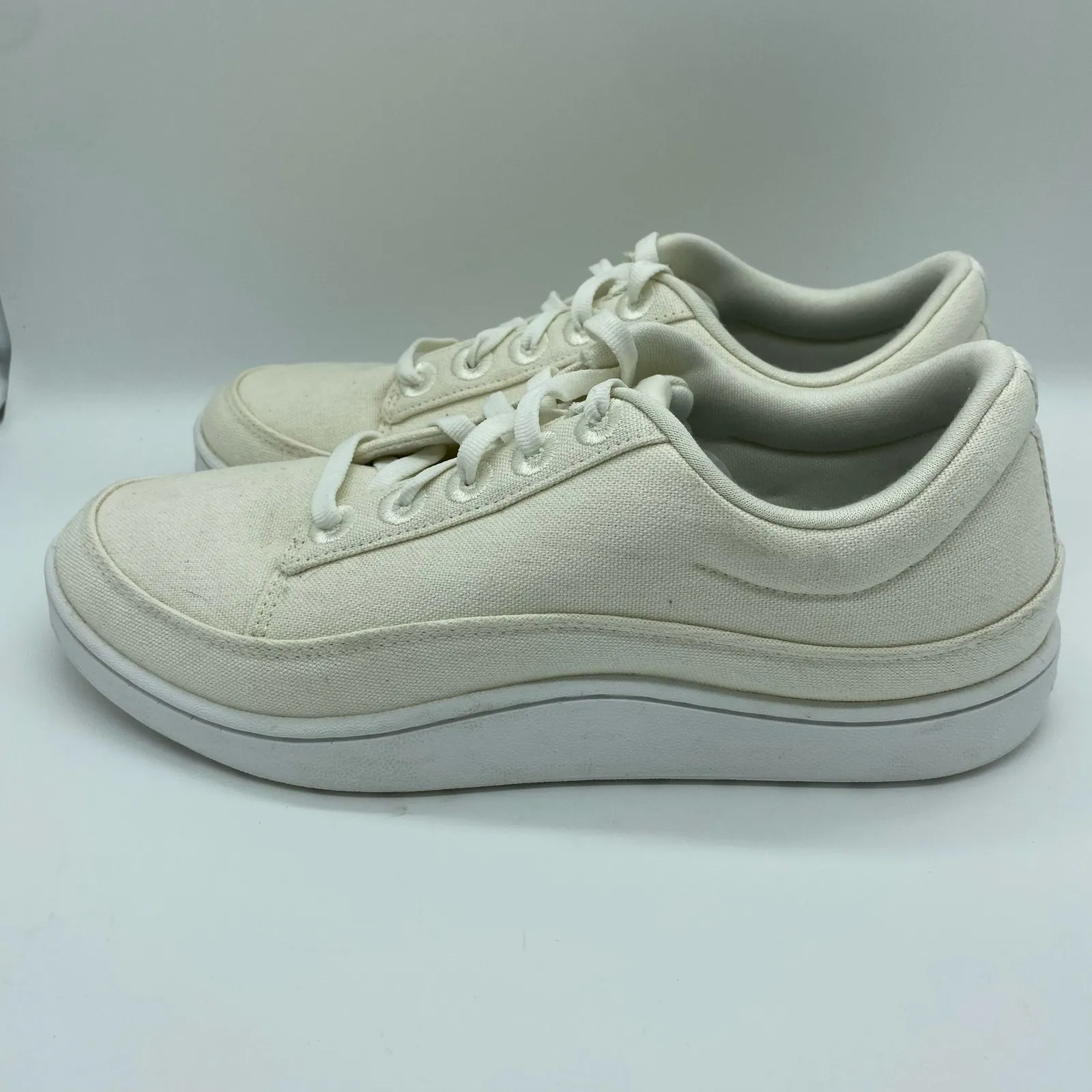 Allbirds Canvas Pacers Sneakers in Natural White Blizzard Sole Women's size 10 - Image 3