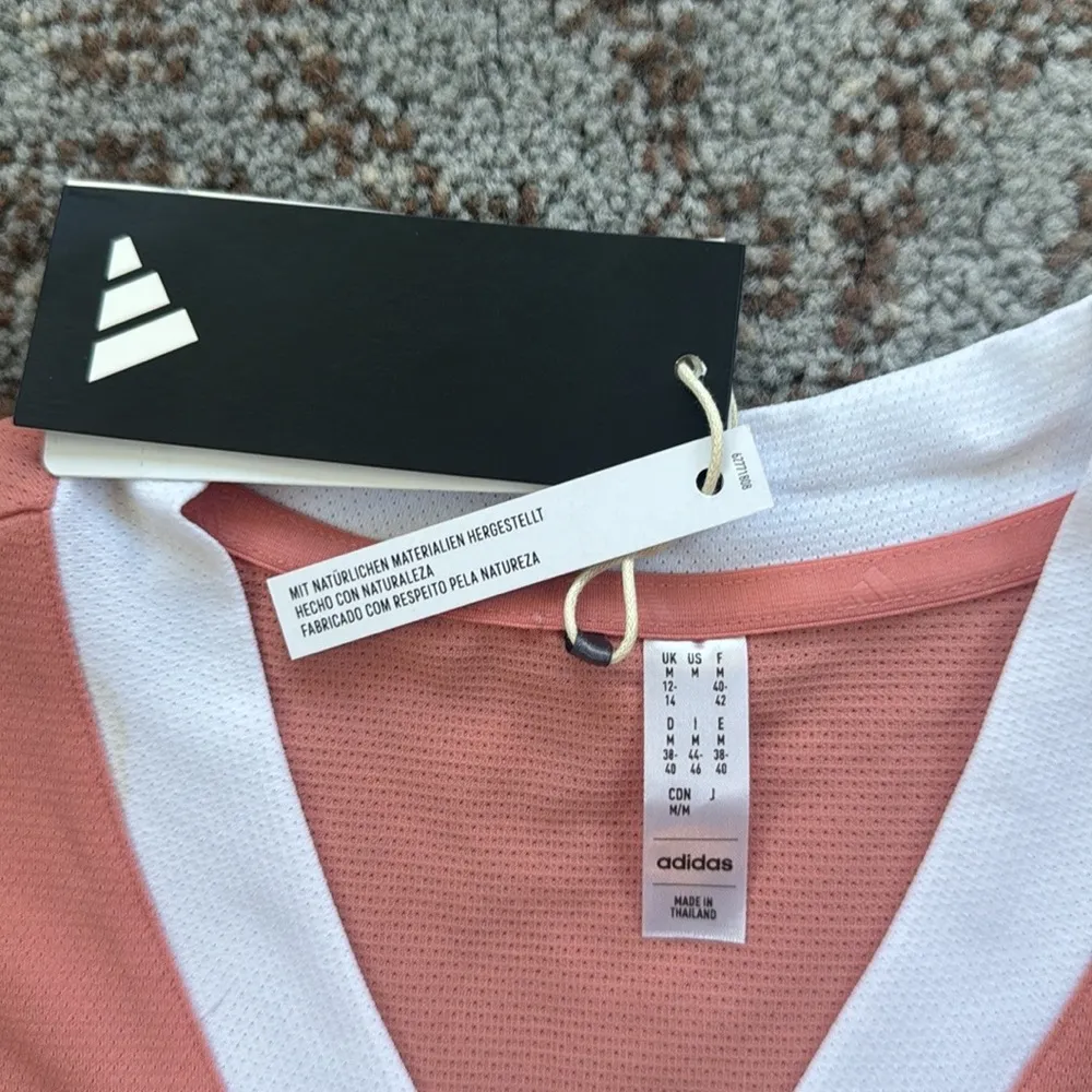 Adidas Made With Nature Golf Polo Short Sleeve Top Pink Medium - Image 5